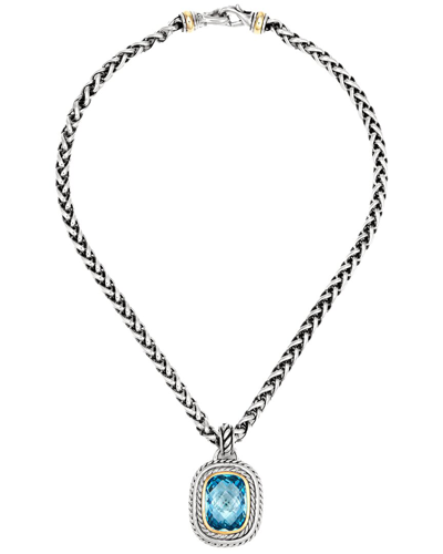 Shop David Yurman Albion 18k & Silver Blue Topaz Necklace (authentic )