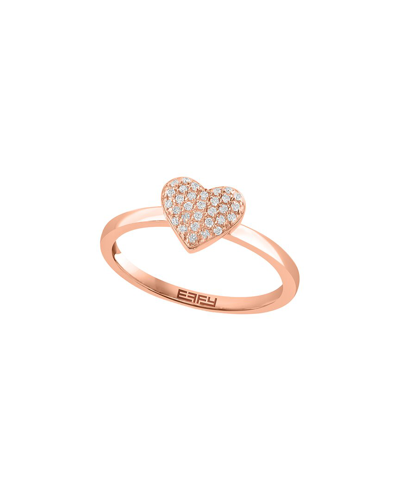 Shop Effy Fine Jewelry 14k Rose Gold Vermeil 0.11 Ct. Tw. Diamond Ring