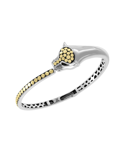 Shop Effy Fine Jewelry 18k Rose Gold & Silver 0.09 Ct. Tw. Diamond & Sapphire Bangle Bracelet