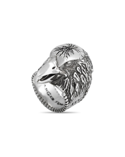 Shop Gucci Silver Anger Forest Eagle Ring (authentic )