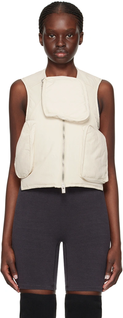 Shop Heliot Emil Off-white Pooled Vest In Stone