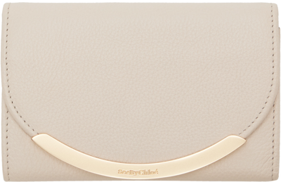 Shop See By Chloé Beige Lizzie Compact Wallet In 24h Cement Beige