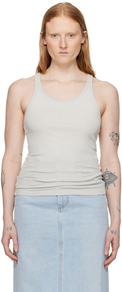 Filippa K Gray Rib Tank Top In 9936 Light Grey