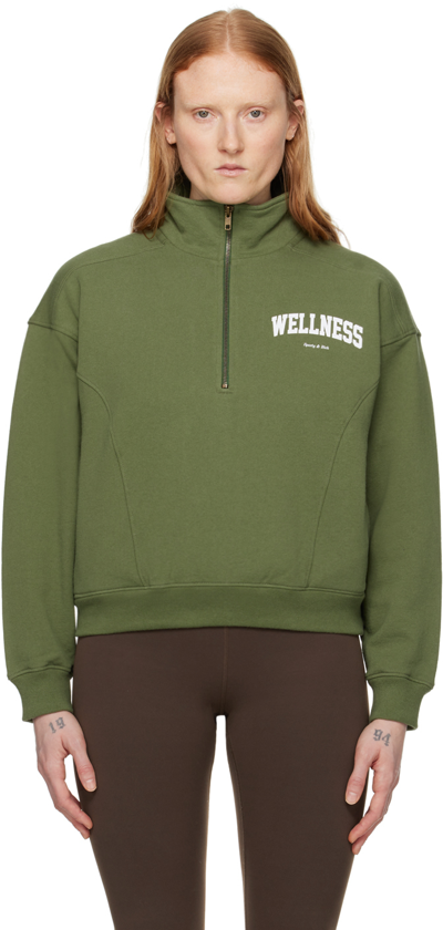 Shop Sporty And Rich Green 'wellness' Ivy Sweatshirt In Moss