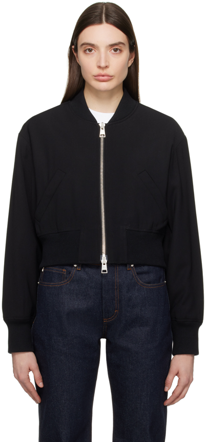 Shop Ami Alexandre Mattiussi Black Zip Bomber Jacket In Black/001