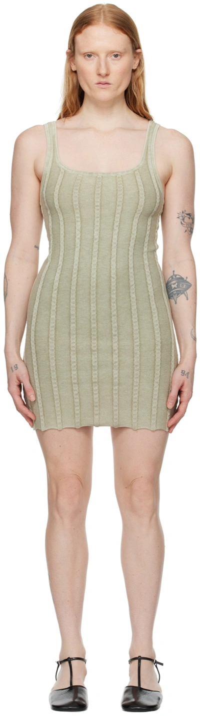 Shop Filippa K Gray Strap Minidress In 9913 Light Sage