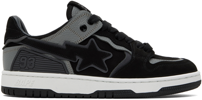 Shop Bape Black & Gray Sk8 Sta #6 M2 Sneakers