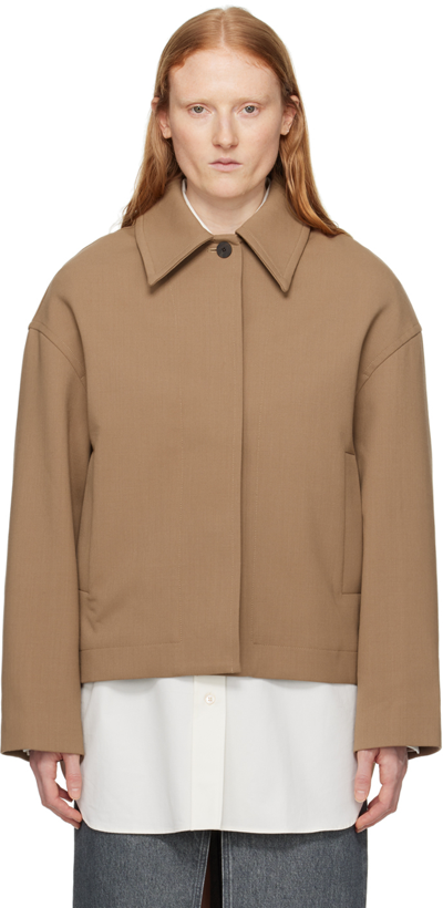 Studio Nicholson Drop-shoulder Long-sleeve Jacket In Nutmeg