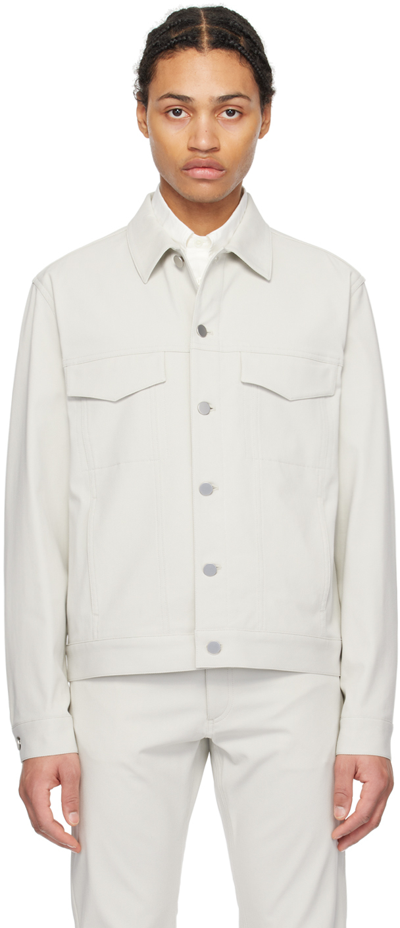 Shop Theory Off-white River Jacket In Limestone