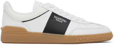Shop Valentino White Upvillage Calfskin Sneakers In A01