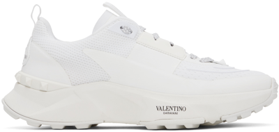 Shop Valentino White True Act Sneakers In 0bo