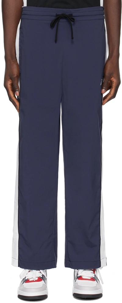 Shop Izzue Navy Paneled Track Pants In Nyx