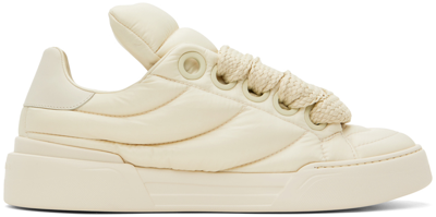 Shop Dolce & Gabbana Off-white New Roma Sneakers In Panna/panna
