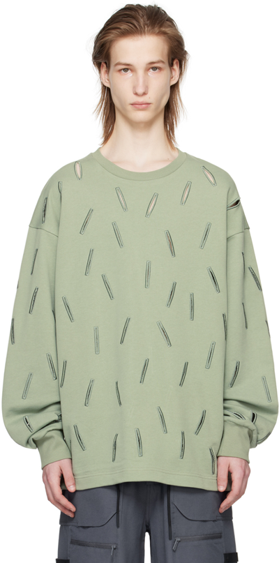 Shop A. A. Spectrum Green Cutters Sweatshirt In Fig Green