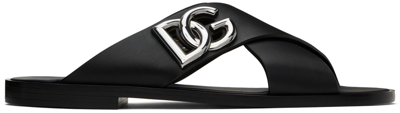 Shop Dolce & Gabbana Black Dg Light Sandals In Nero