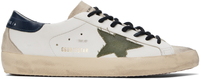 Shop Golden Goose White & Black Super-star Sneakers In 11721 White/seedpear