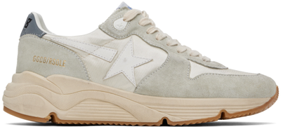 Shop Golden Goose Gray & Off-white Running Sole Sneakers In 82102 Cream/ice/whit