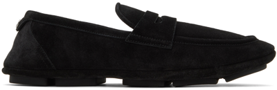 Shop Dolce & Gabbana Black Dg Driver Loafers In Nero