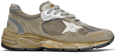 Shop Golden Goose Gray Dad-star Sneakers In 81751 Taupe/silver/w