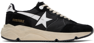 Shop Golden Goose Black & Off-white Running Sole Sneakers In 80203 Black/white