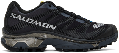 Shop Salomon Black Xt-4 Og Sneakers In Black/ebony/silvmeta