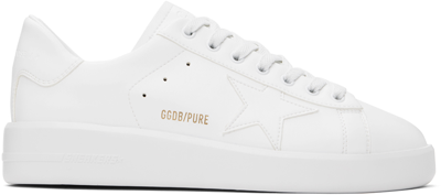 Shop Golden Goose White Purestar Bio-based Sneakers In 10100 Optic White