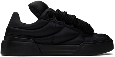 Shop Dolce & Gabbana Black New Roma Sneakers In Nero/nero