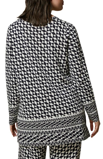 Shop Marina Rinaldi Geo Jacquard Sweater In Ultramarine