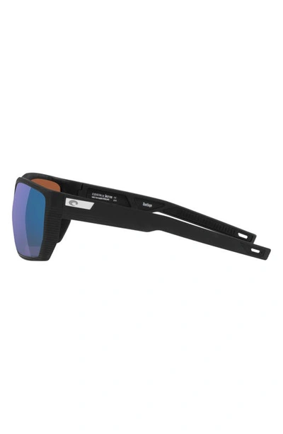 Costa Del Mar Santiago 63mm Oversize Polarized Rectangular Sunglasses In Black