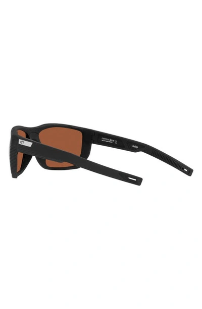 Costa Del Mar Santiago 63mm Oversize Polarized Rectangular Sunglasses In Black