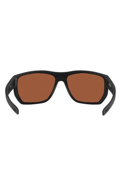 Shop Costa Del Mar Santiago 63mm Oversize Polarized Rectangular Sunglasses In Black