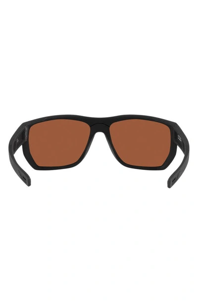 Costa Del Mar Santiago 63mm Oversize Polarized Rectangular Sunglasses In Black