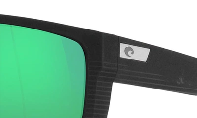 Costa Del Mar Santiago 63mm Oversize Polarized Rectangular Sunglasses In Black