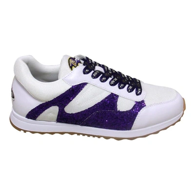 Shop Cuce White Baltimore Ravens Glitter Sneakers