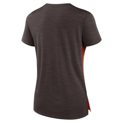 Shop Nike Orange/brown Cleveland Browns Impact Exceed Performance Notch Neck T-shirt