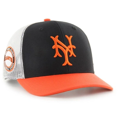 Shop 47 '  Black/orange Ny Giants Sidenote Trucker Snapback Hat