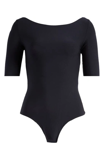 Shop Commando Butter Turtleneck Thong Bodysuit In Black