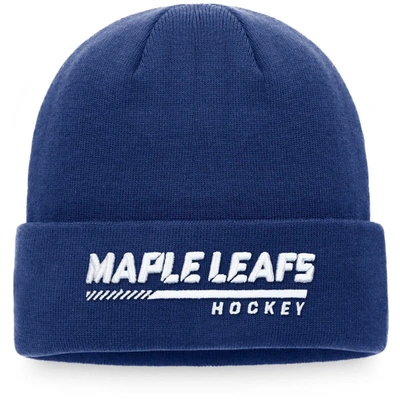 Shop Fanatics Branded Royal Toronto Maple Leafs Authentic Pro Locker Room Cuffed Knit Hat