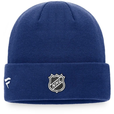 Shop Fanatics Branded Royal Toronto Maple Leafs Authentic Pro Locker Room Cuffed Knit Hat