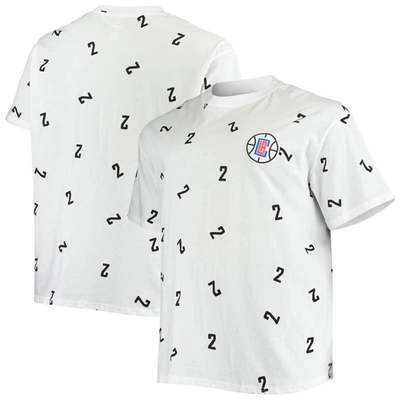 Shop Fanatics Branded Kawhi Leonard White La Clippers Big & Tall Allover Name & Number T-shirt