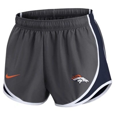 Shop Nike Charcoal Denver Broncos Logo Performance Tempo Shorts