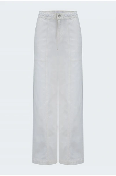 Shop Frame Braided Waistband Wide Leg In Au Natural Clean In White