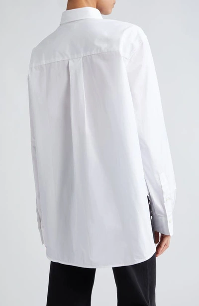 Shop Totême Signature Organic Cotton Poplin Button-up Shirt In White