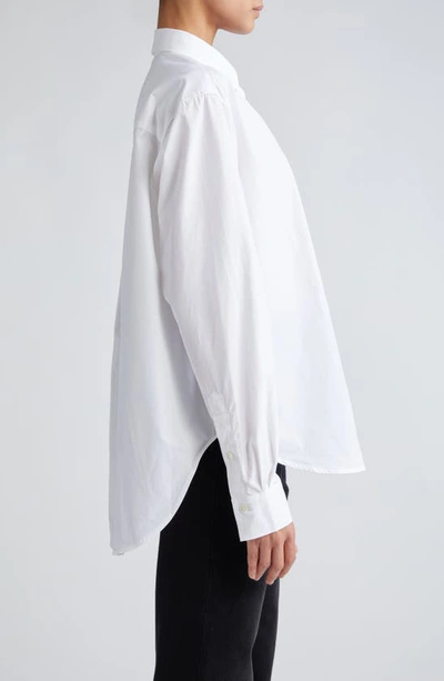 Shop Totême Signature Organic Cotton Poplin Button-up Shirt In White