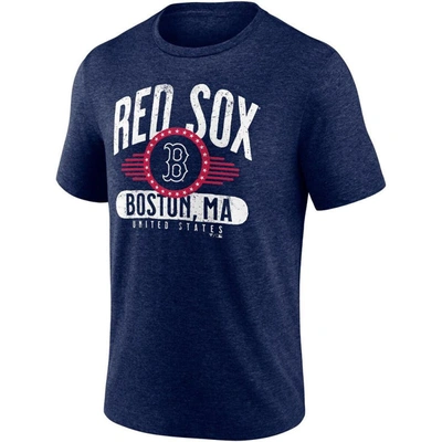 Shop Fanatics Branded Heathered Navy Boston Red Sox Badge Of Honor Tri-blend T-shirt In Heather Navy