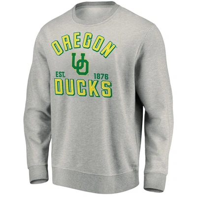 Shop Fanatics Branded Heathered Gray Oregon Ducks Standard Division Pullover Sweatshirt In Heather Gray