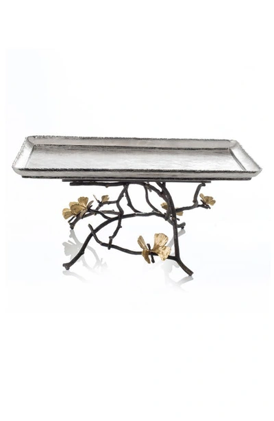 Shop Michael Aram Butterfly Ginkgo Large Footed Centerpiece In Silver