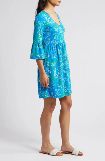 Shop Lilly Pulitzer Jannie V-neck A-line Dress In Briny Blue A Bit Salty