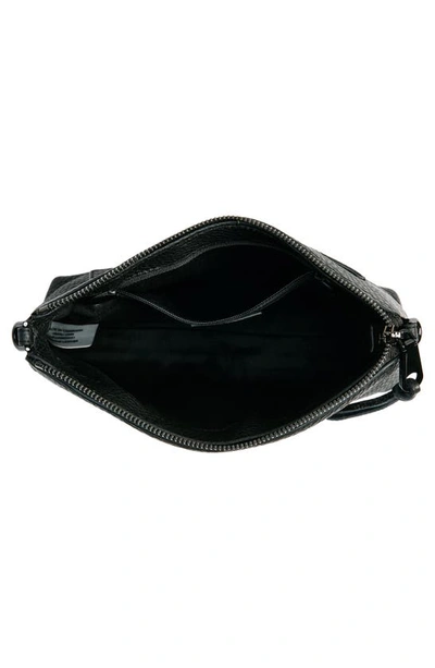 Shop Rebecca Minkoff Darren Top Zip Leather Crossbody Bag In Black