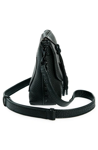 Shop Rebecca Minkoff Darren Top Zip Leather Crossbody Bag In Black